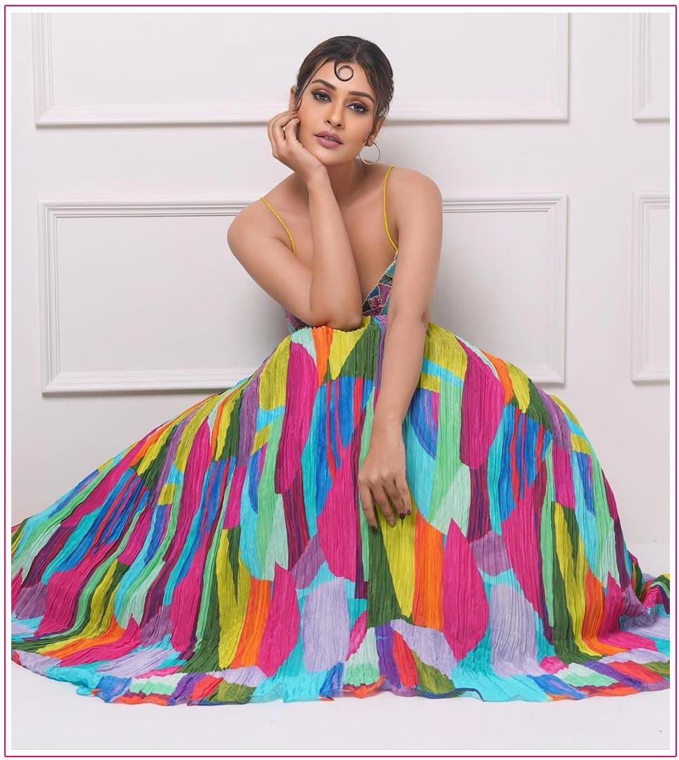 Payal Rajput Sparkles In Colorful Lehenga