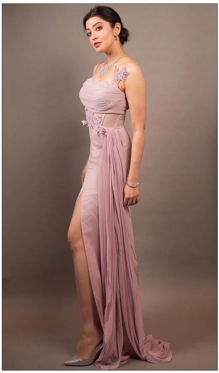 Pranitha Subhash captivates in purple