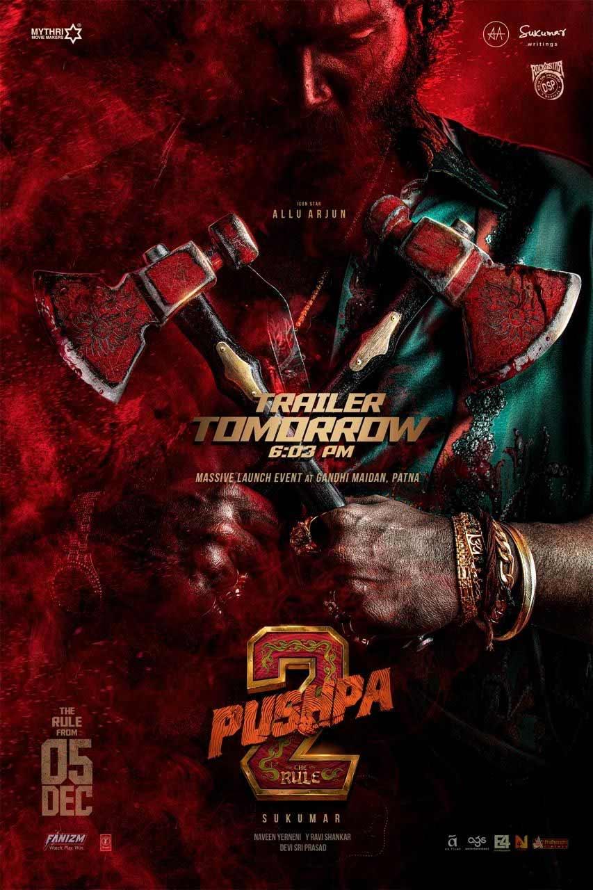Pushpa The Rule powerful poster sets ball rolling for the trailer