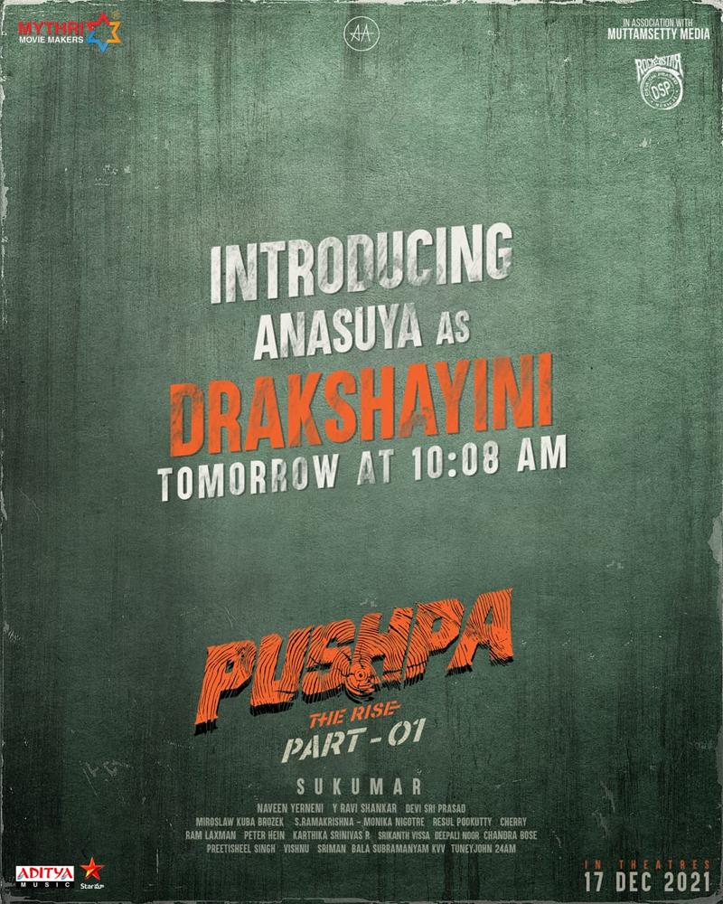 Pushpa: Anasuya to amaze as Drakshiyani