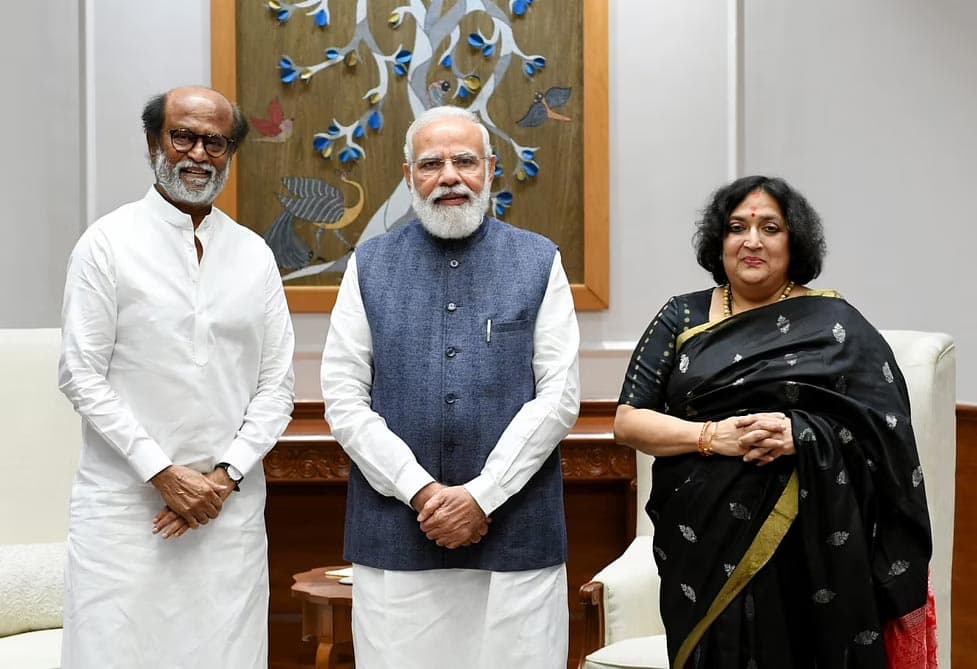 Rajinikanth along with his wife meets President and PM