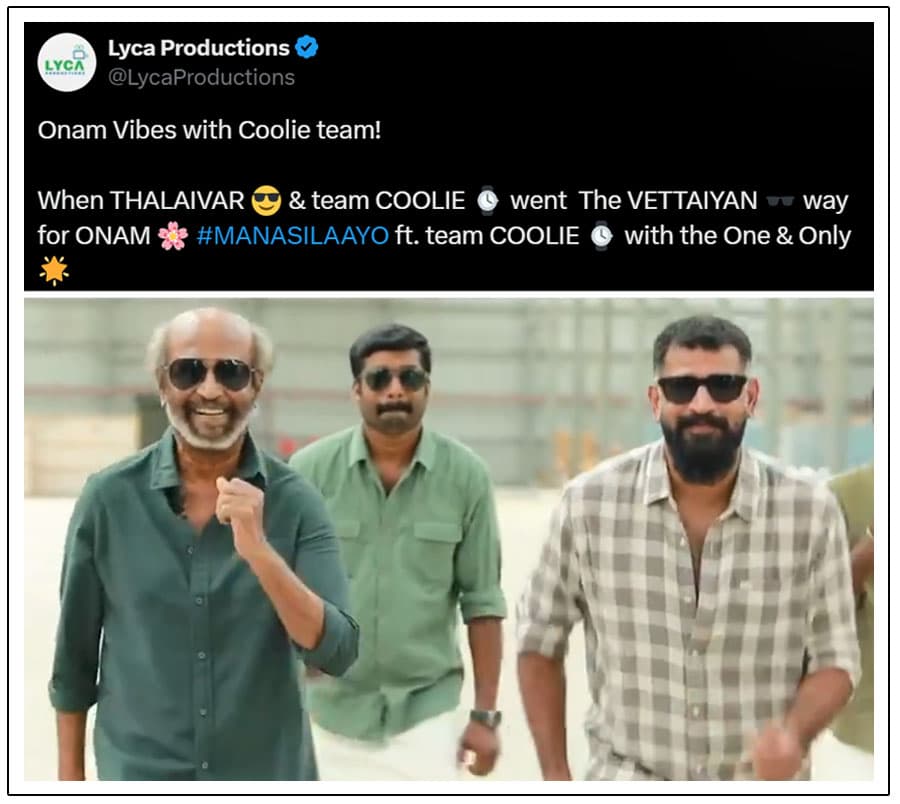 Rajinikanth Celebrates Onam On Coolie Sets