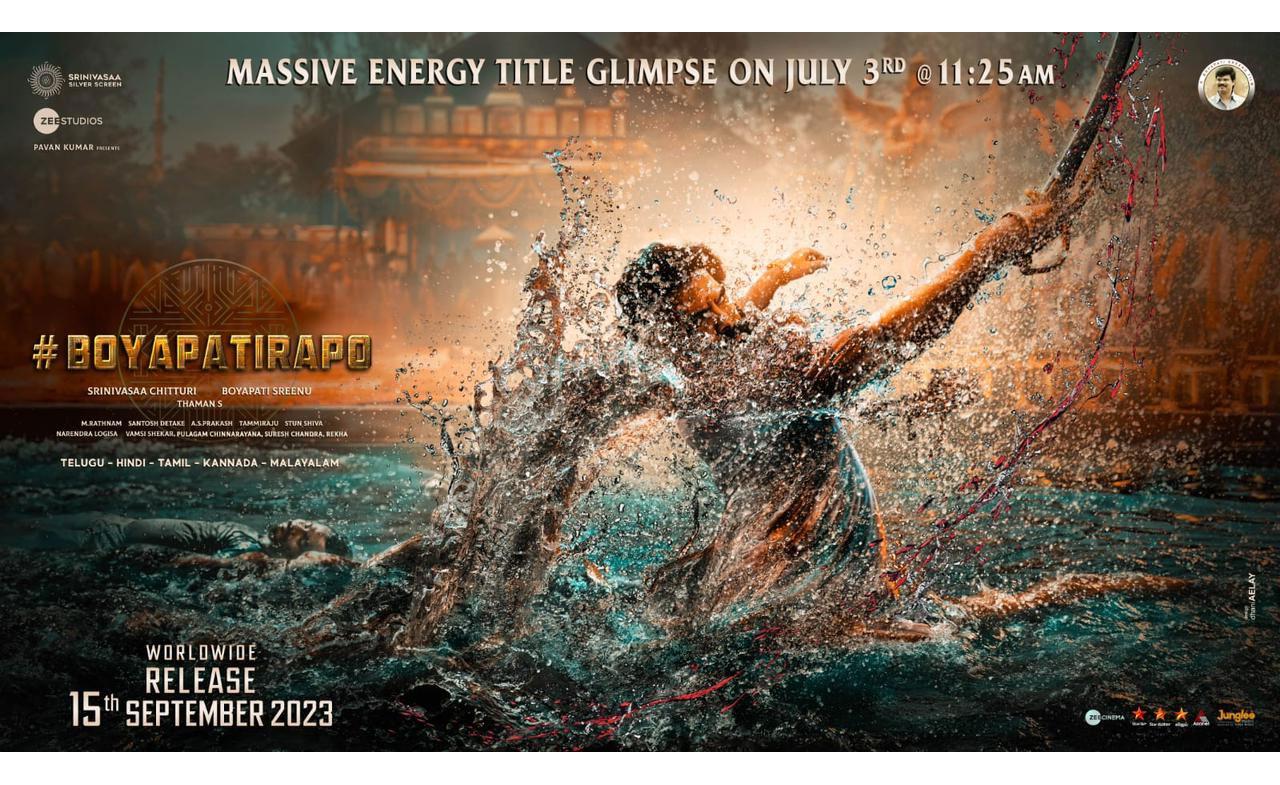 Boyapati Sreenu, Ram Pothineni Film Title Glimpse On July 3rd