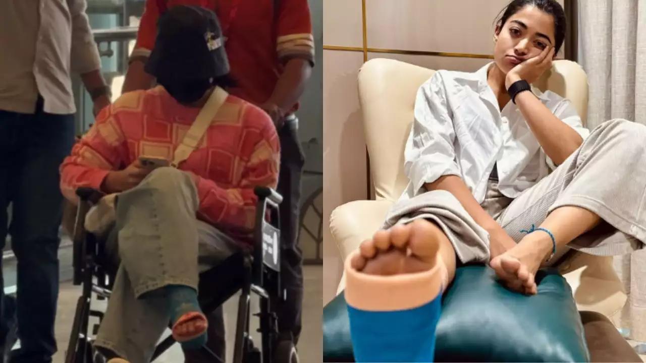 Fans worried as Rashmika spotted in wheel chair
