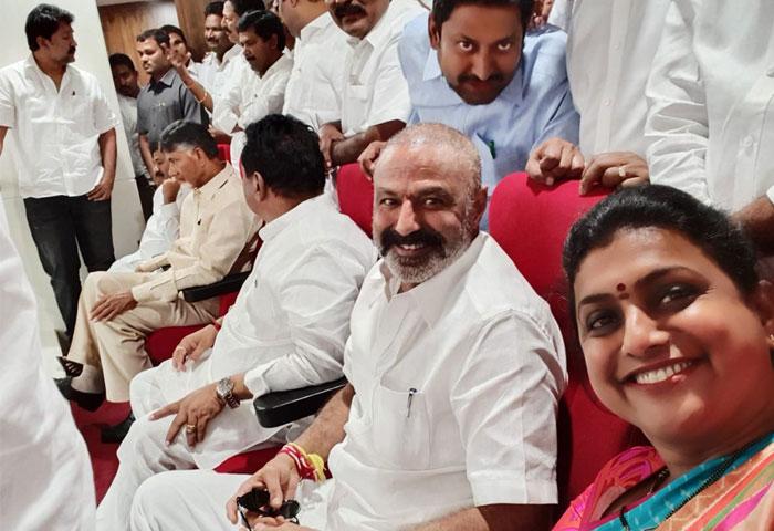 Roja Impressed with Balayya Look! Takes Selfie