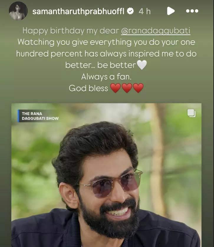Samantha Birthday Wishes To Rana Sparks Curiosity