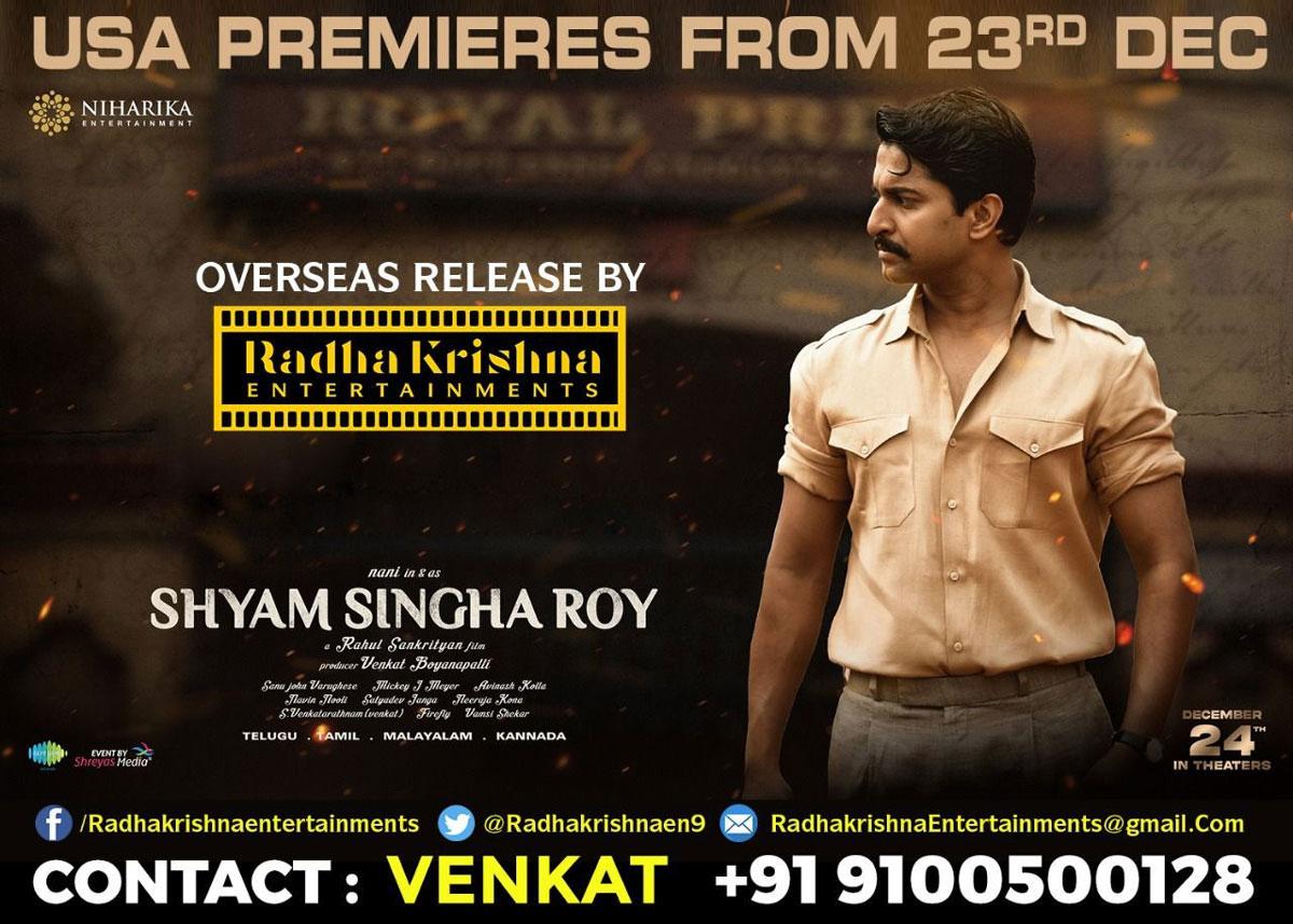 Shyam Singha Roy US premiers confirmed
