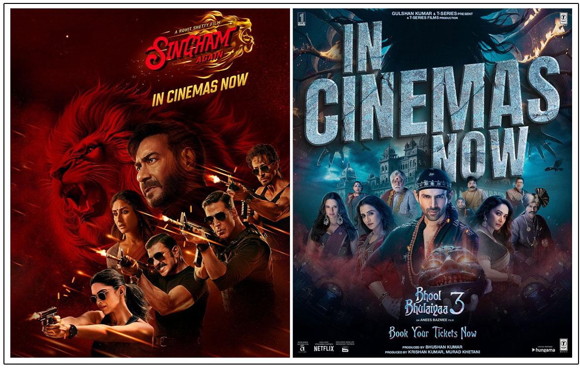 Singham Again - Bhool Bhulaiyaa 3 Crosses 100 Crores Mark In 3 Days