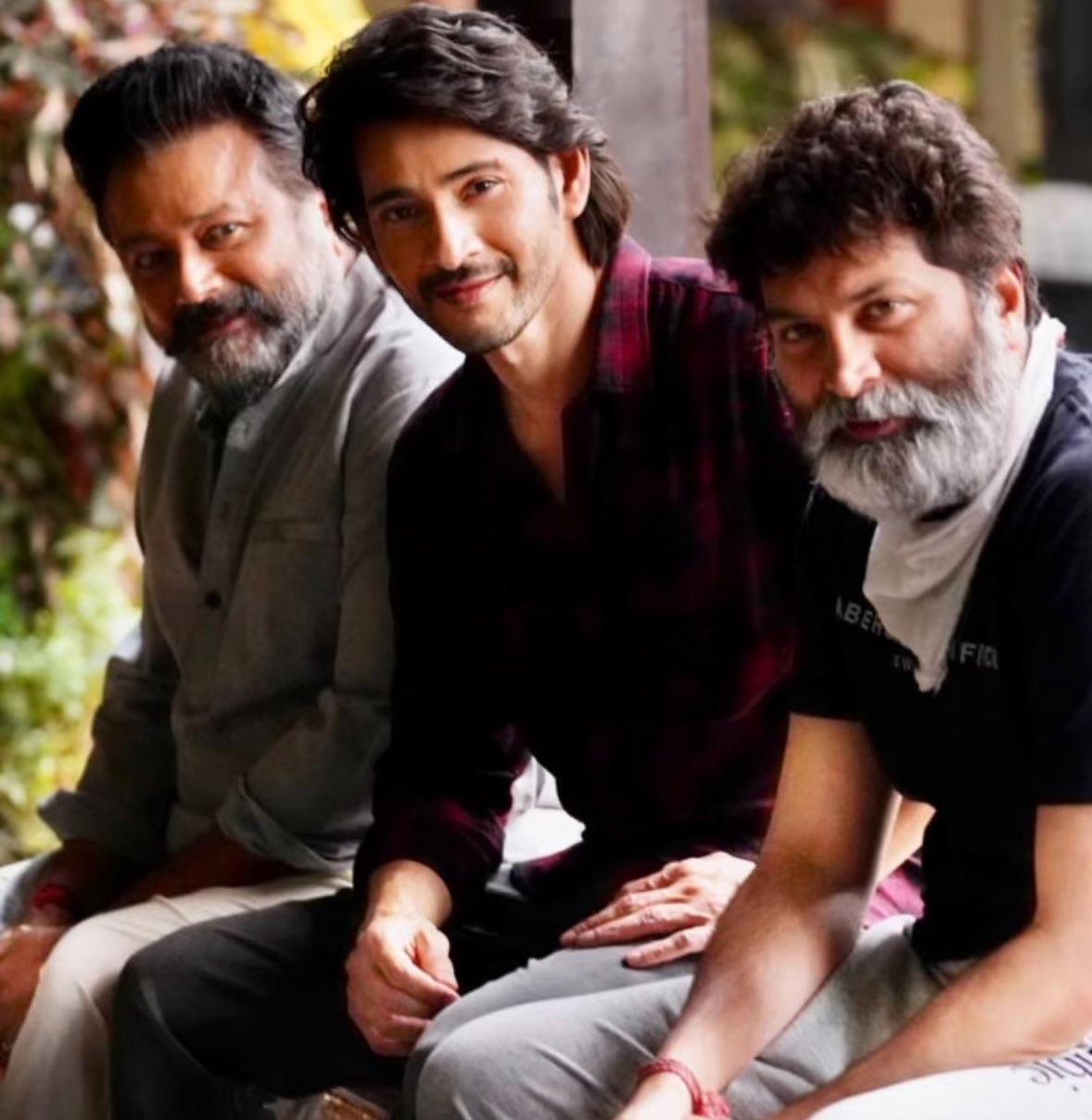 Mahesh snap with Jayaram and TrivikramSSMB28