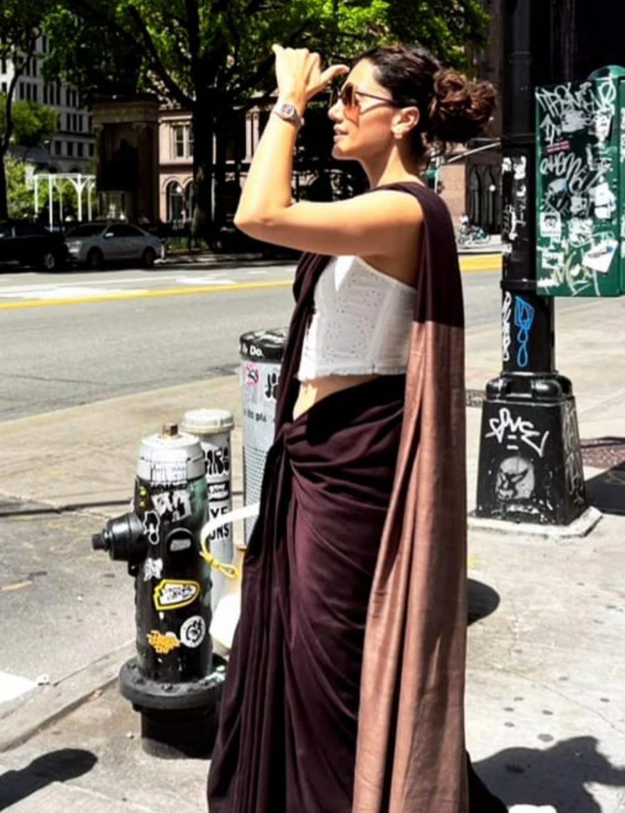 Taapsee saree feast while with her BF