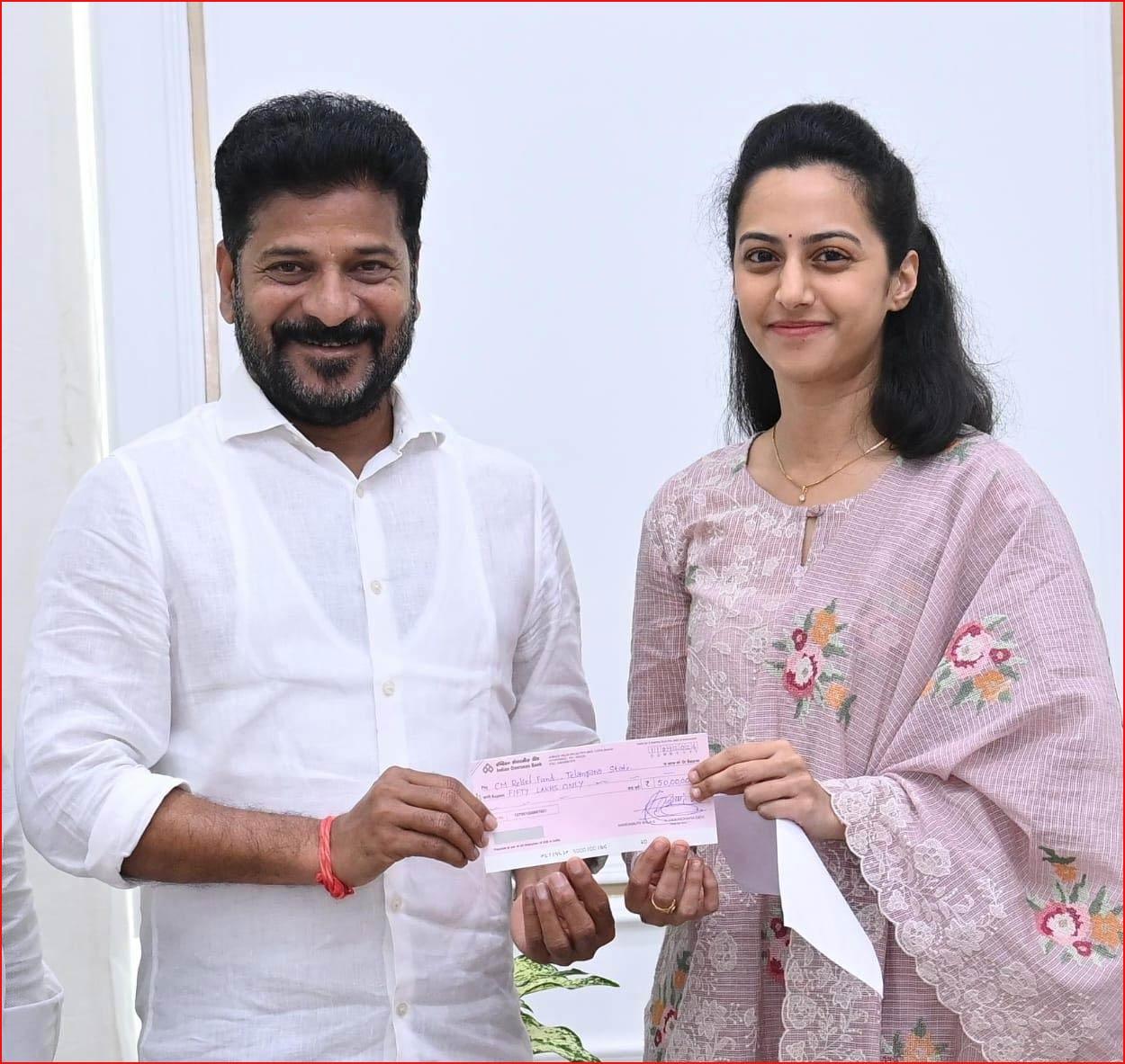 Tejaswini meets TS CM Revanth Reddy