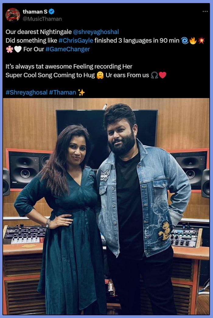 Thaman Tempts With Game Changer Third Song