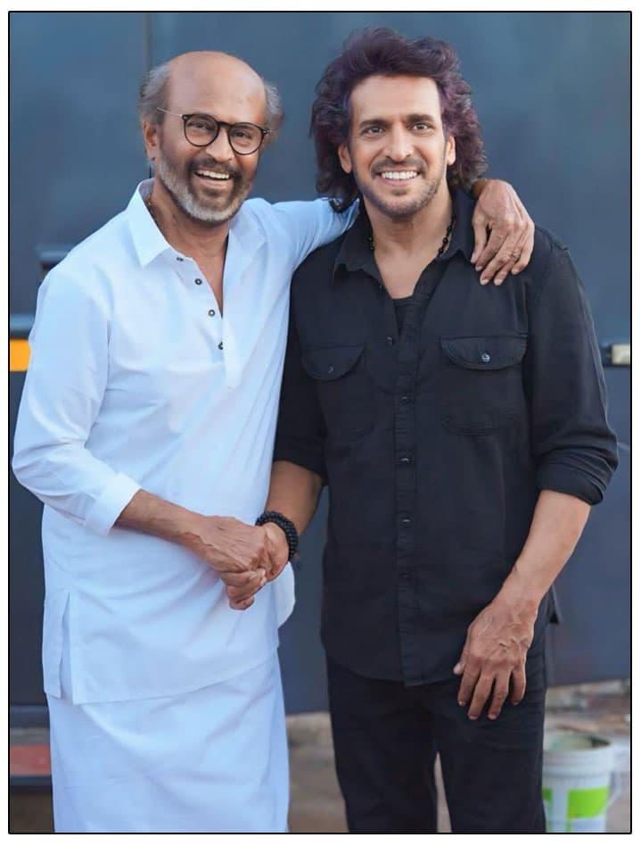Rajinikanth - Upendra Snap From Coolie Steal Hearts