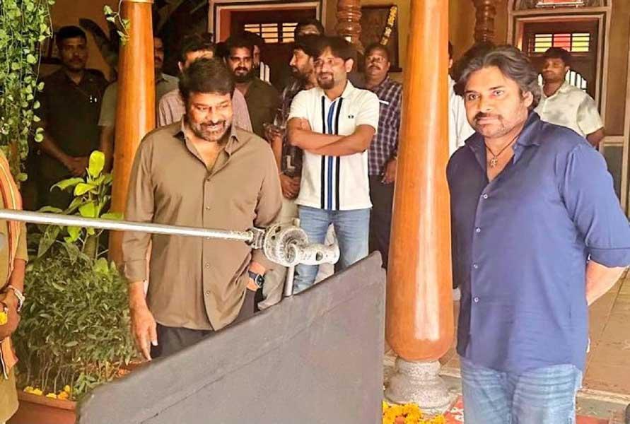 Chiranjeevi visits the sets of Ustaad Bhagat Singh