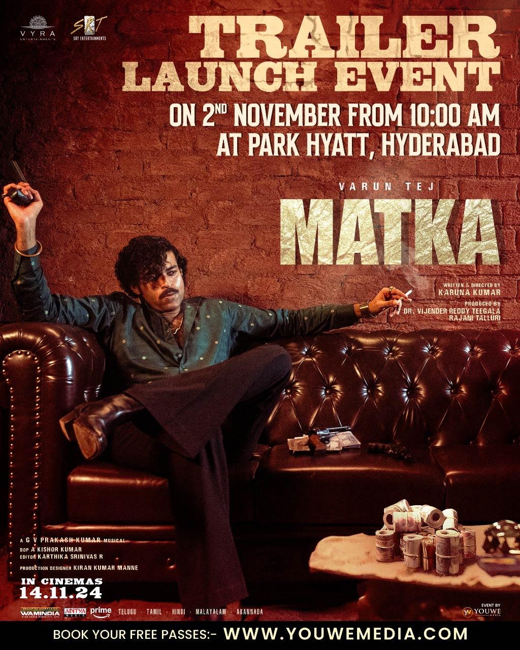 Varun Tej Matka Brand New Poster Unveils Trailer Date