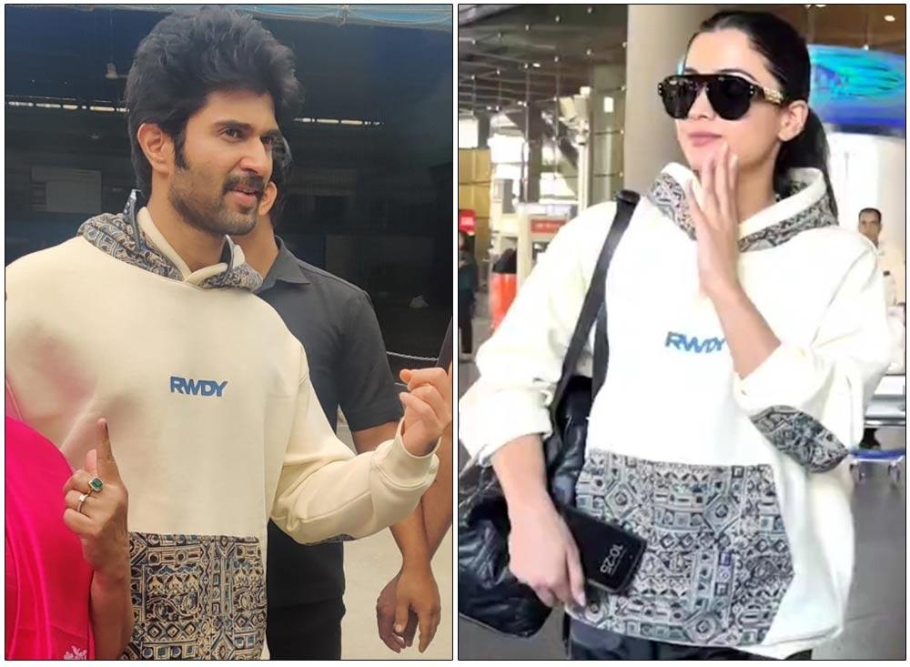 Vijay Deverakonda - Rashmika Mandanna Seen Promoting RWDY Brand