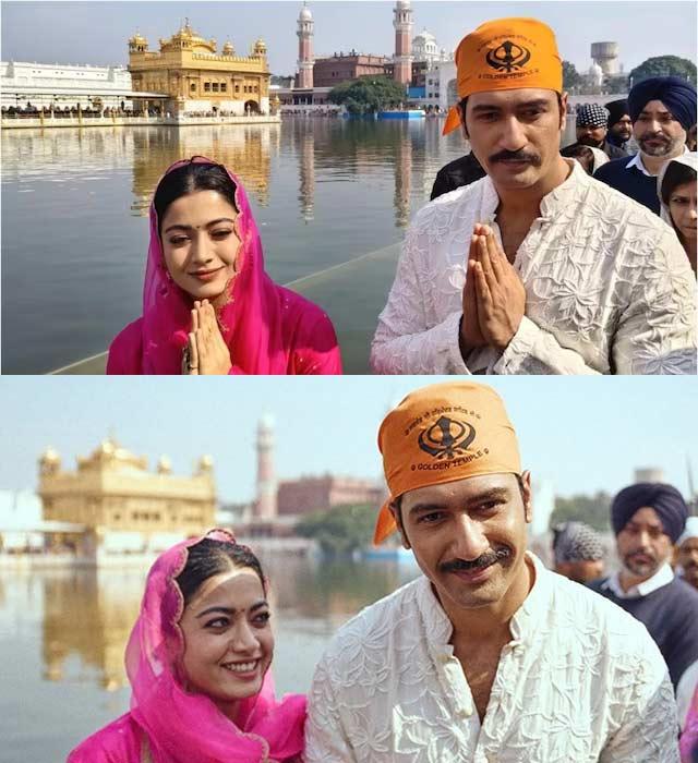Vicky Kaushal-Rashmika on spiritual visit ahead of Chhaava release