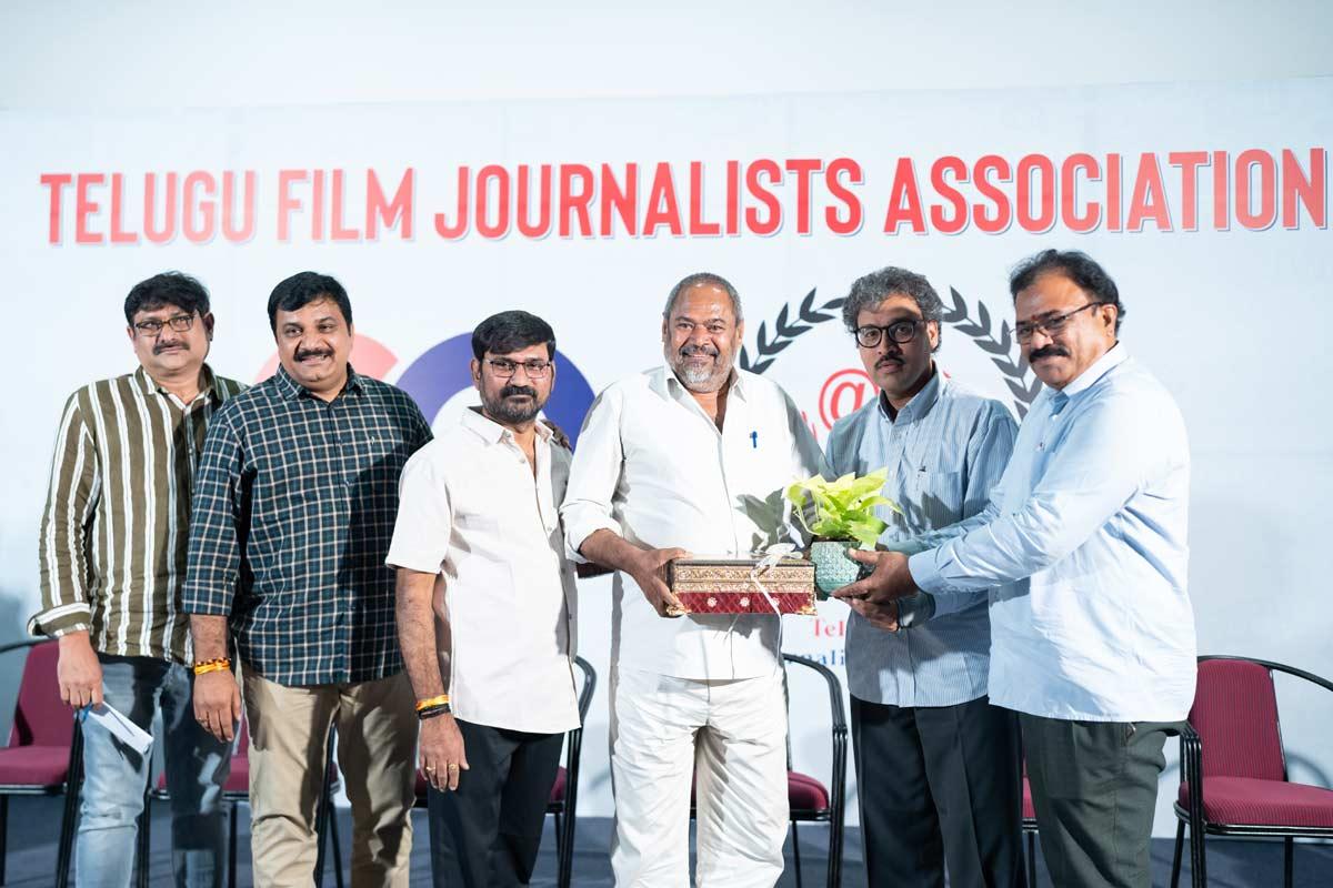 Vijay Deverakonda and others distributes Telugu Film Journalist Association Health and ID Cards