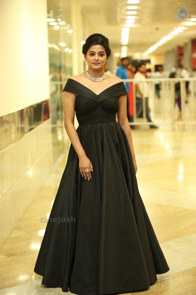 Actress Priyamani in a Black Shining Gown at Lux Cine Maa Awards Function