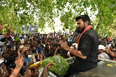 Ram Charan Meets Fans at RC11 Shooting