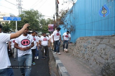 Adhugo Movie Team Padayatra With Piglet - 2 of 21