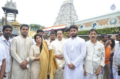 Lie Movie Team Visits Tirumala - 2 of 14