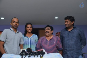 Pullela Gopichand and Sindhu watches Janatha Garage - 14 of 25