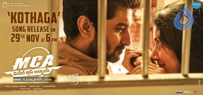 MCA Movie Kothaga Song Release Date Poster