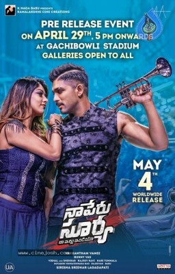 Naa Peru Surya Release And Pre Release Date Posters