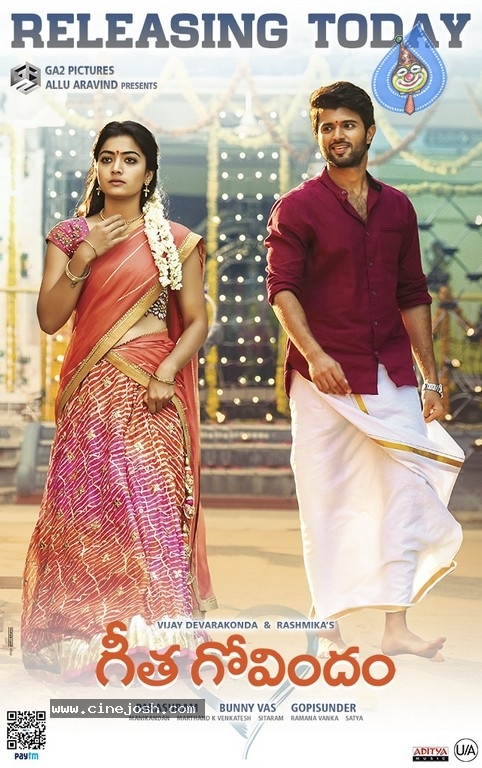 Geetha Govindam Releasing Today Poster Photo 2 of 4