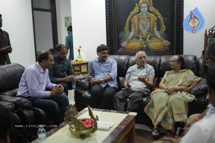 Senior Director Singeetham  At Vallidhari Madhya Movie Sets - 14 / 35 photos