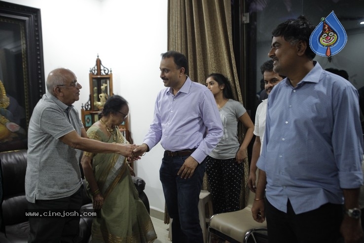 Senior Director Singeetham  At Vallidhari Madhya Movie Sets - 22 / 35 photos