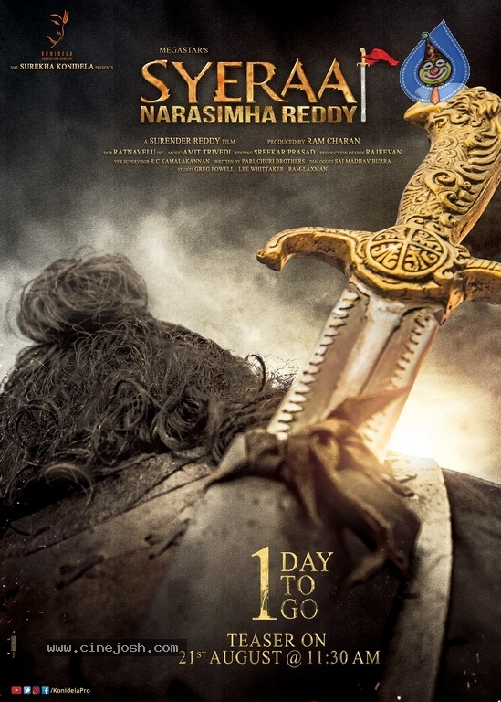Sye Raa Teaser 1 Day To Go Posters - 1 / 2 photos
