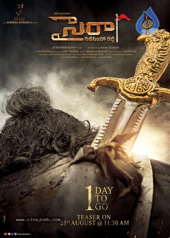 Sye Raa Teaser 1 Day To Go Posters - 2 / 2 photos