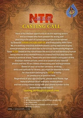 NTR Biopic Casting Call Posters - 2 of 2