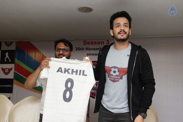 Akhil at Hyderabad Football League - 9 / 18 photos