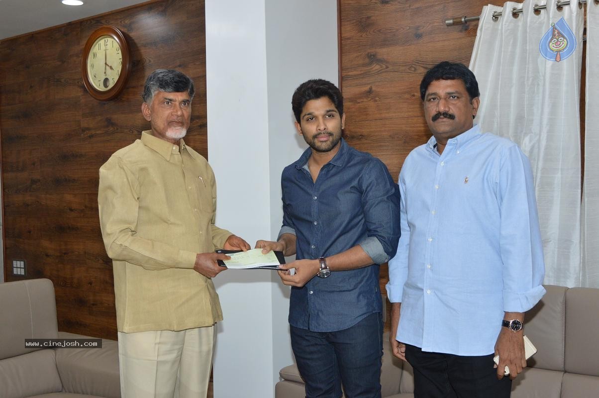 Allu Arjun gives Rs 25 lakhs Cheque to AP CM - 2 / 4 photos