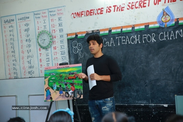 Allu Sirish At Government Primary School - 16 / 21 photos