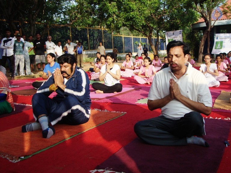 Celebrities at Yoga Day Celebrations - 9 / 23 photos