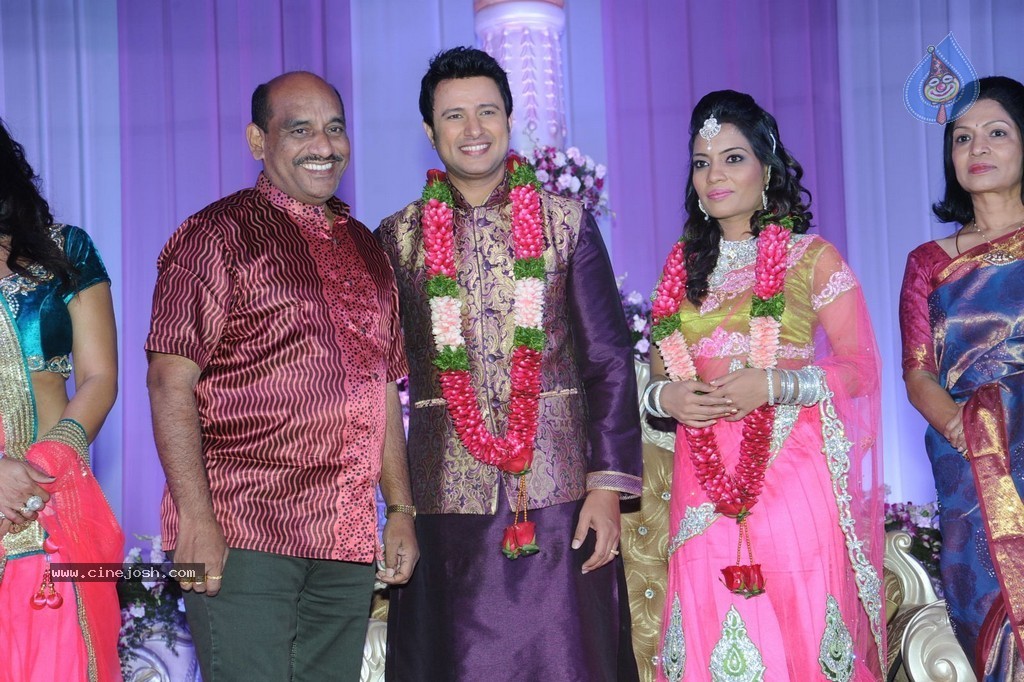Celebs at Raja Wedding Reception - 108 / 148 photos