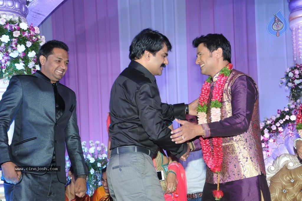 Celebs at Raja Wedding Reception - 126 / 148 photos