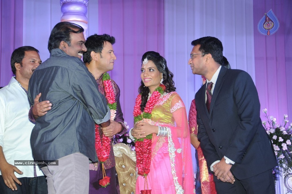 Celebs at Raja Wedding Reception - 141 / 148 photos