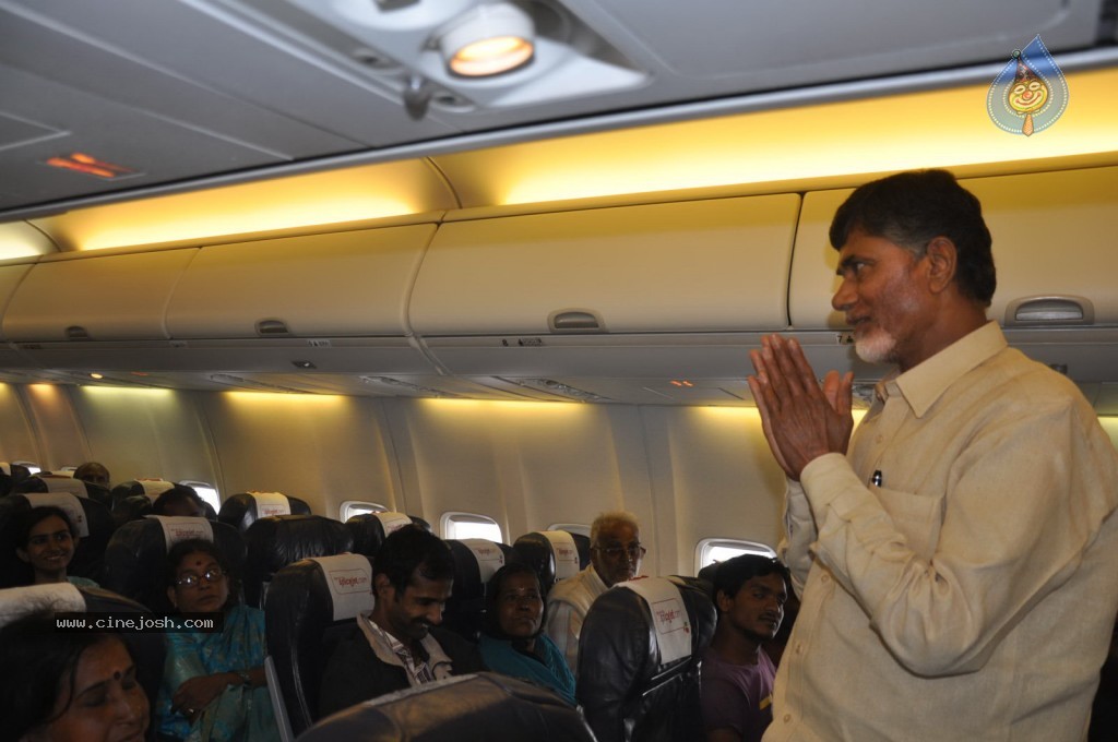 TDP Chandrababu Naidu at Shamshabad Airport - 44 / 56 photos