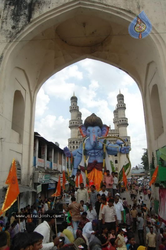 Ganesh Immersion Photos at Charminar - 4 / 18 photos