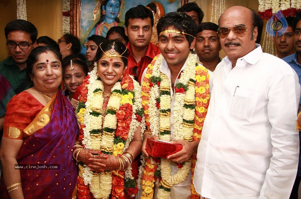 GV Prakash Kumar N Saindhavi Wedding Photos - 34 / 77 photos