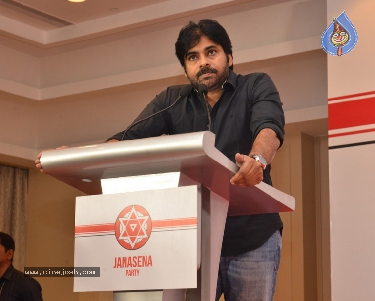 JanaSena Chief Pawan Kalyan Press Meet In Chennai - 11 / 22 photos