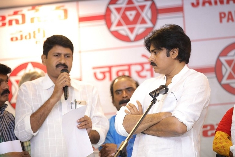 Janasena Party Press Meet at Vijayawada - 2 / 10 photos