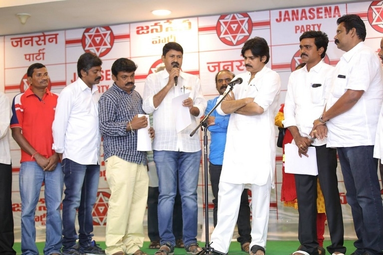 Janasena Party Press Meet at Vijayawada - 3 / 10 photos