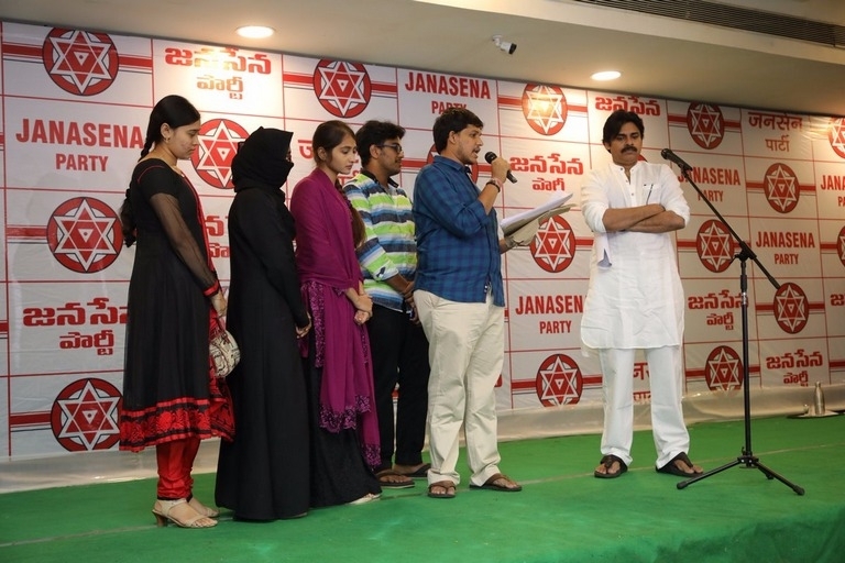 Janasena Party Press Meet at Vijayawada - 5 / 10 photos