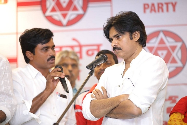 Janasena Party Press Meet at Vijayawada - 7 / 10 photos